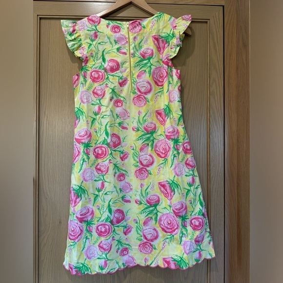 Haley and the Hound Floral Scalloped Ruffle Cap Sleeveless Dress / small - Picture 9 of 15